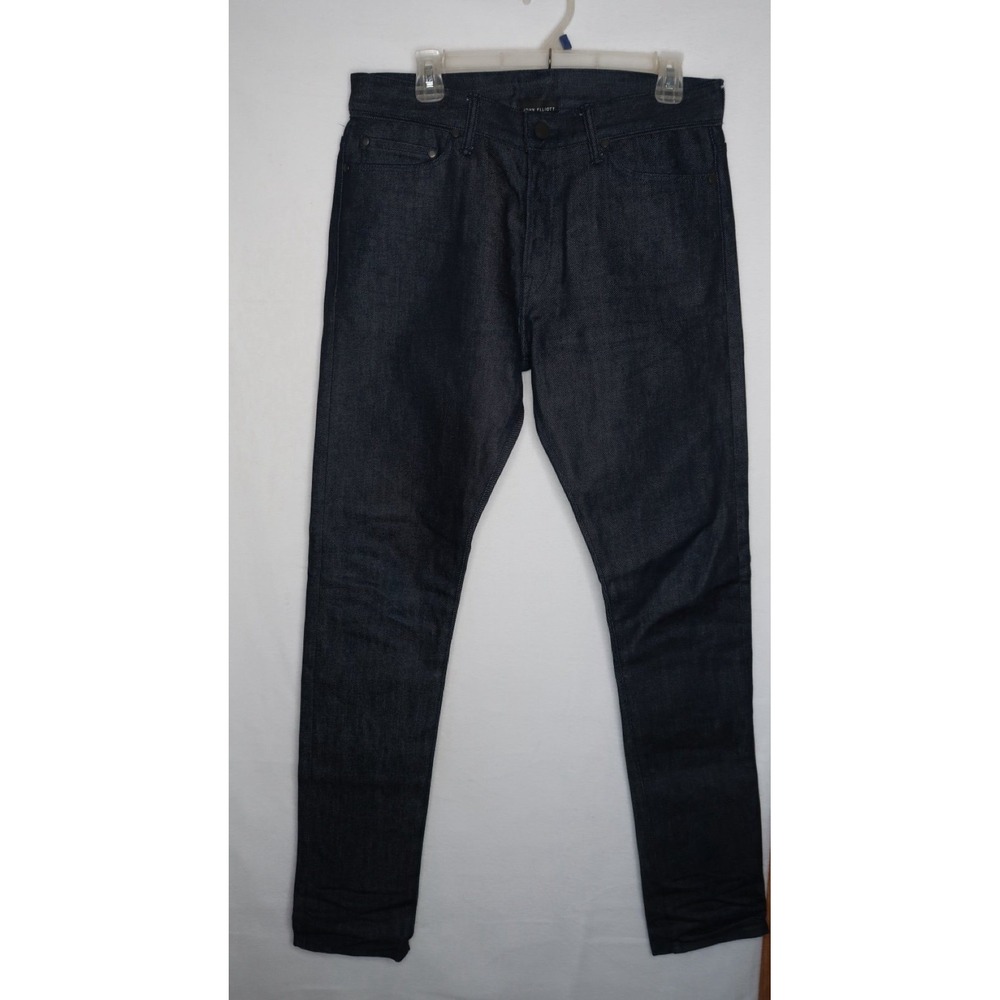 John Elliott Mens 32 Dark Wash Japanese Denim Slim Tapered Jeans Button Fly EUC